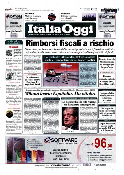 Italia oggi : quotidiano di economia finanza e politica